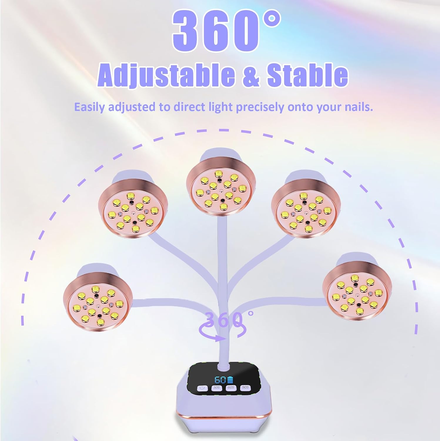 Detalle 2 de Asimebesty AS-2601V UV Nail Lamp, 36W Rechargeable with Smart Sensor