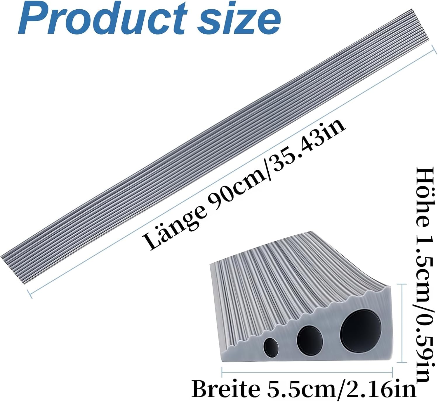 Thumbnail 1 de CUTIS Türschwellenrampe 90 x 5,5 x 1,5 cm – PVC Rampe für Saugroboter, Kinderwagen, Rollatoren und mehr