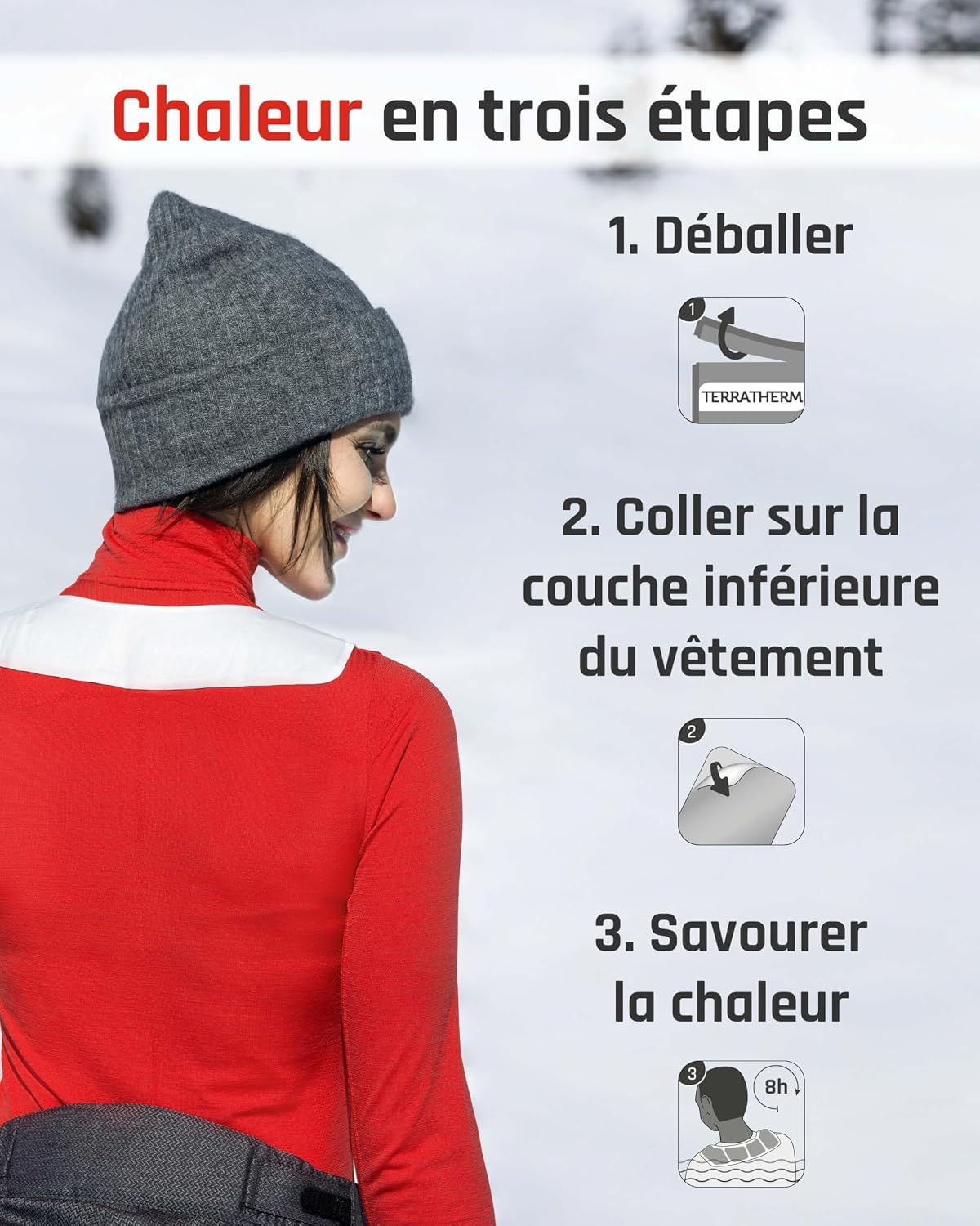 Thumbnail 2 de TerraTherm Patch chauffant nuque, épaules et cou – 8 h de chaleur profonde, dispositif autochauffant, 5 unités