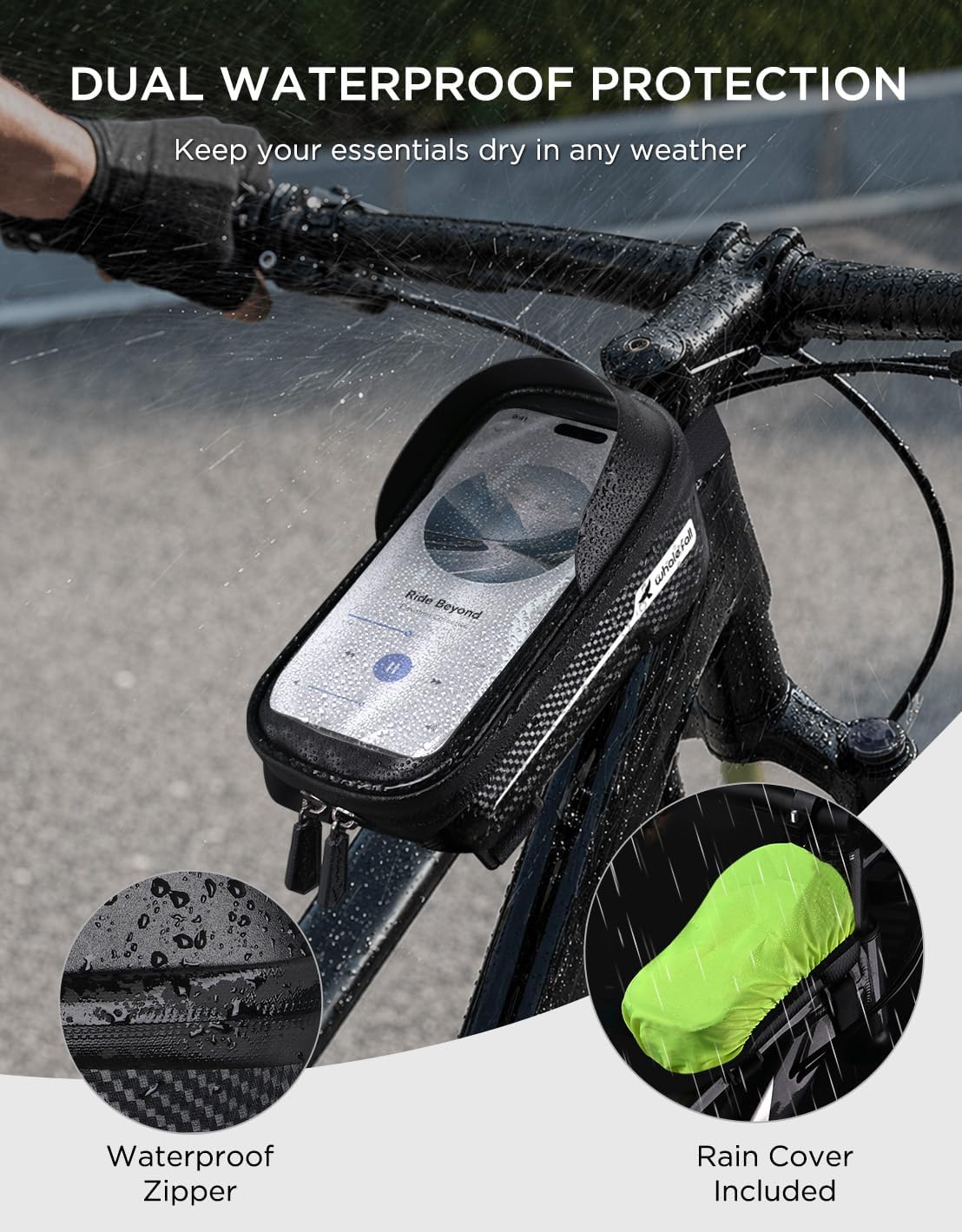 Thumbnail 3 de whale fall Bike Phone Holder Waterproof Top Tube Bag (Phones up to 7") with Hard EVA Case & Touchscreen