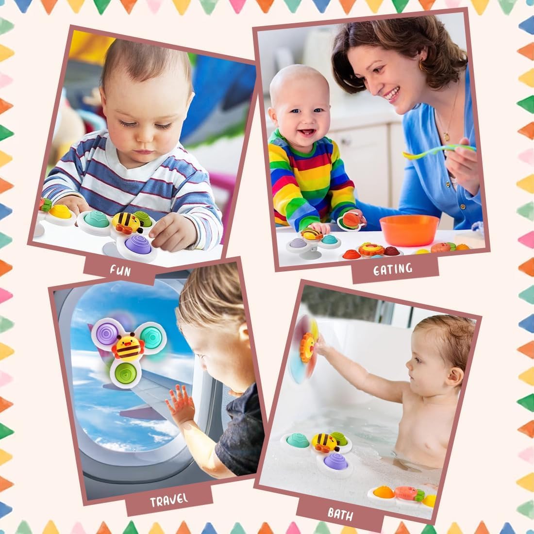 Thumbnail 2 de ERMON Pack of 3 Spinners for Babies