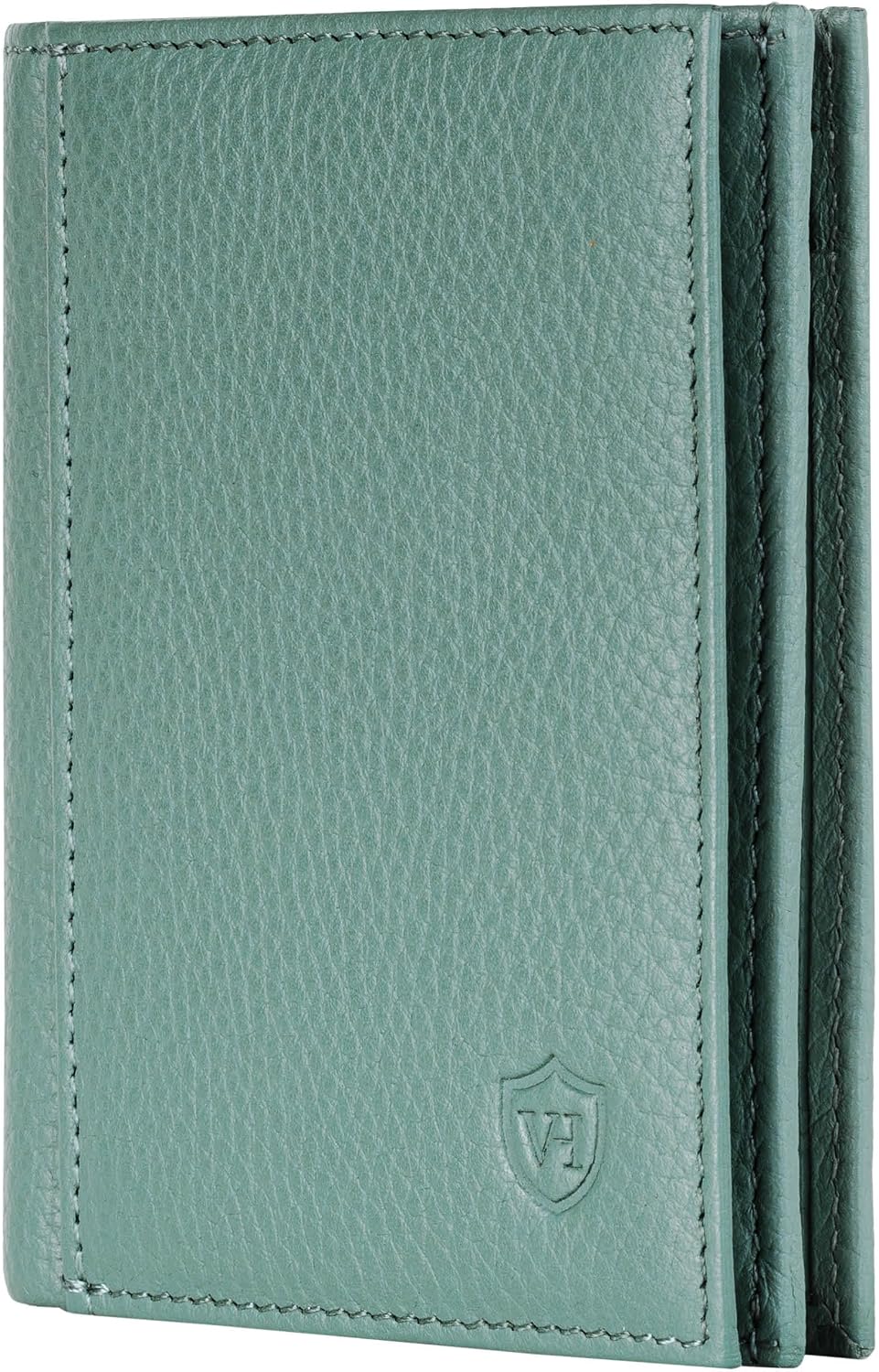Detalle de VON HEESEN Leder-Geldbörse mit XL-Münzfach & RFID-Schutz in Türkis