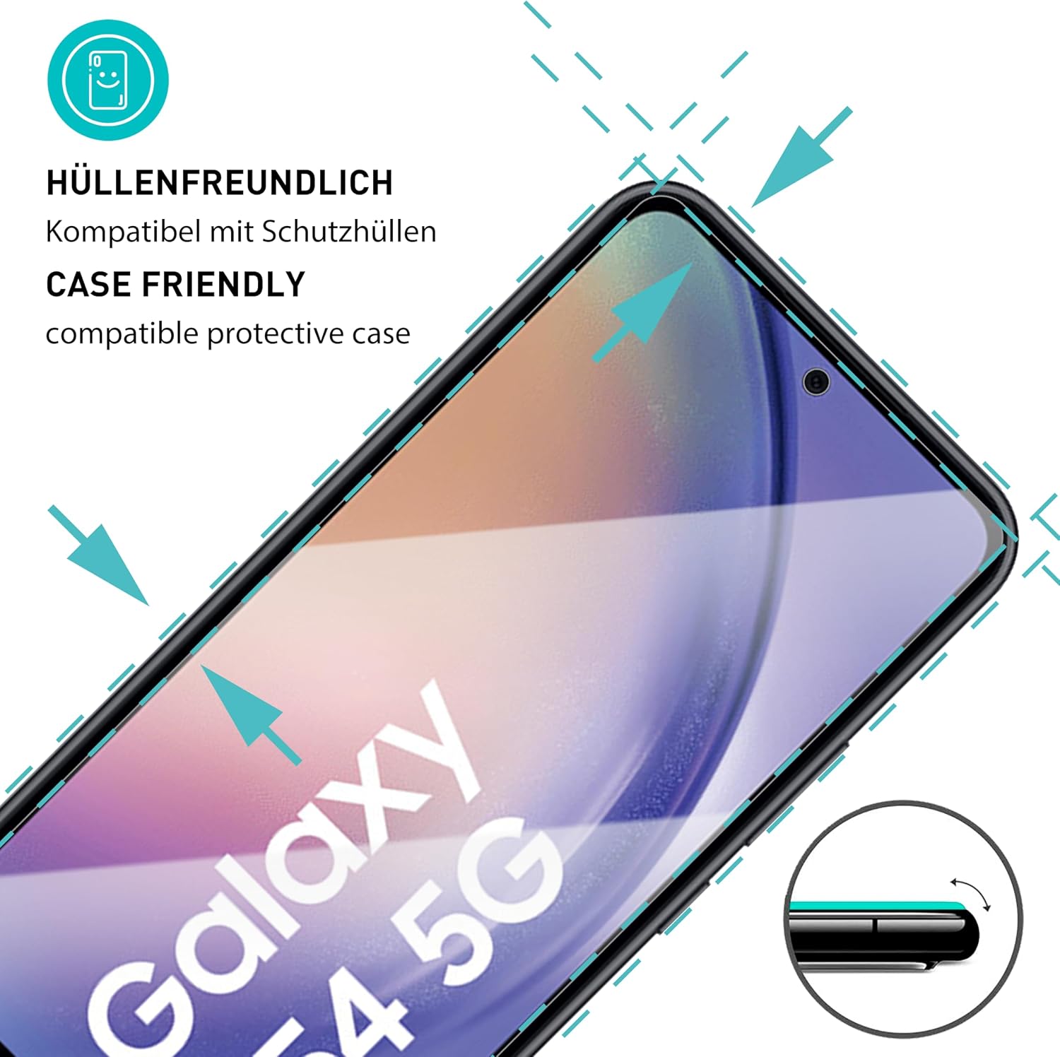 Thumbnail 1 de SmarTect Screen Protector for Samsung Galaxy A54 5G, 3-Pack Tempered Glass