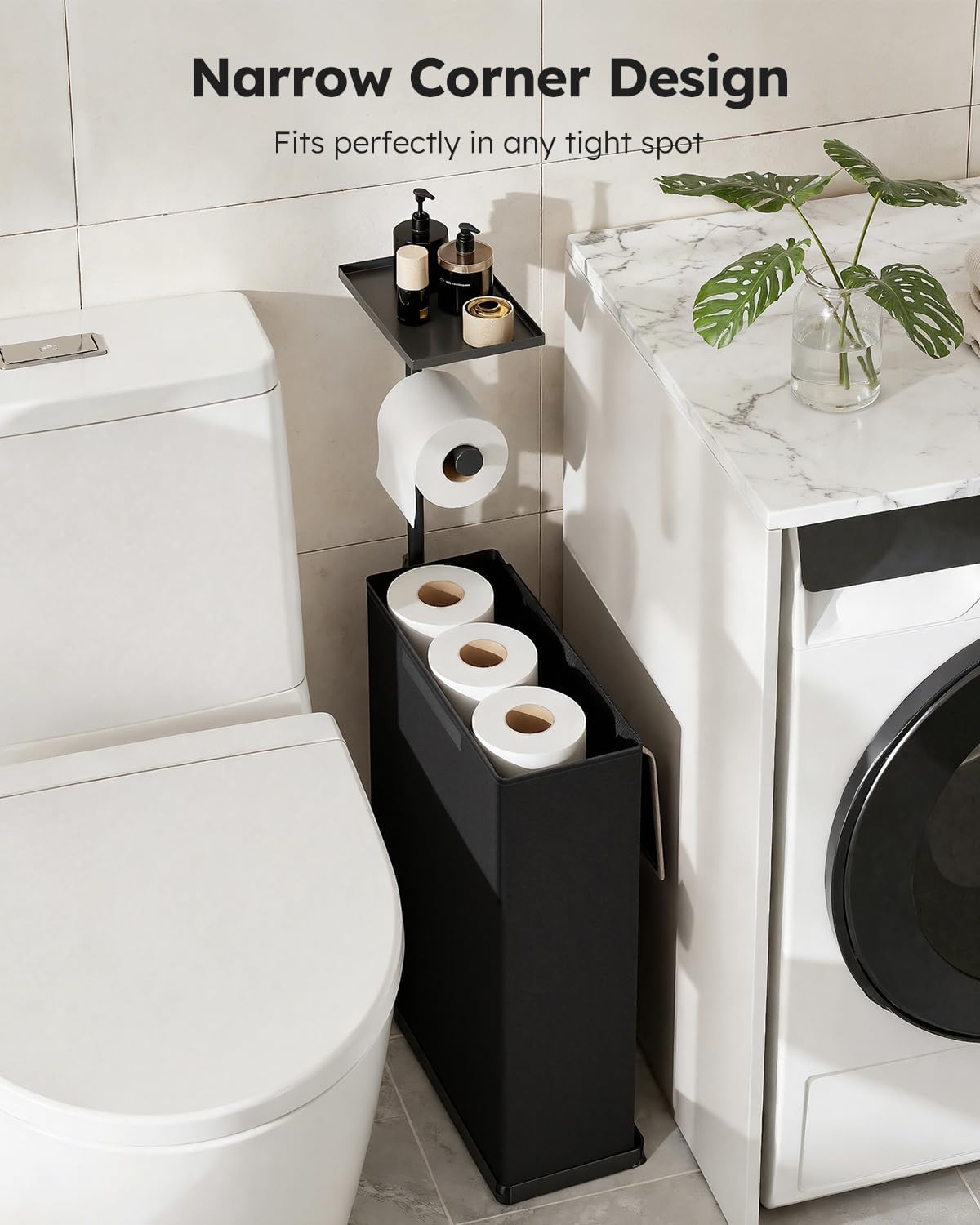 Thumbnail 1 de Freestanding Toilet Roll Holder with Phone Stand