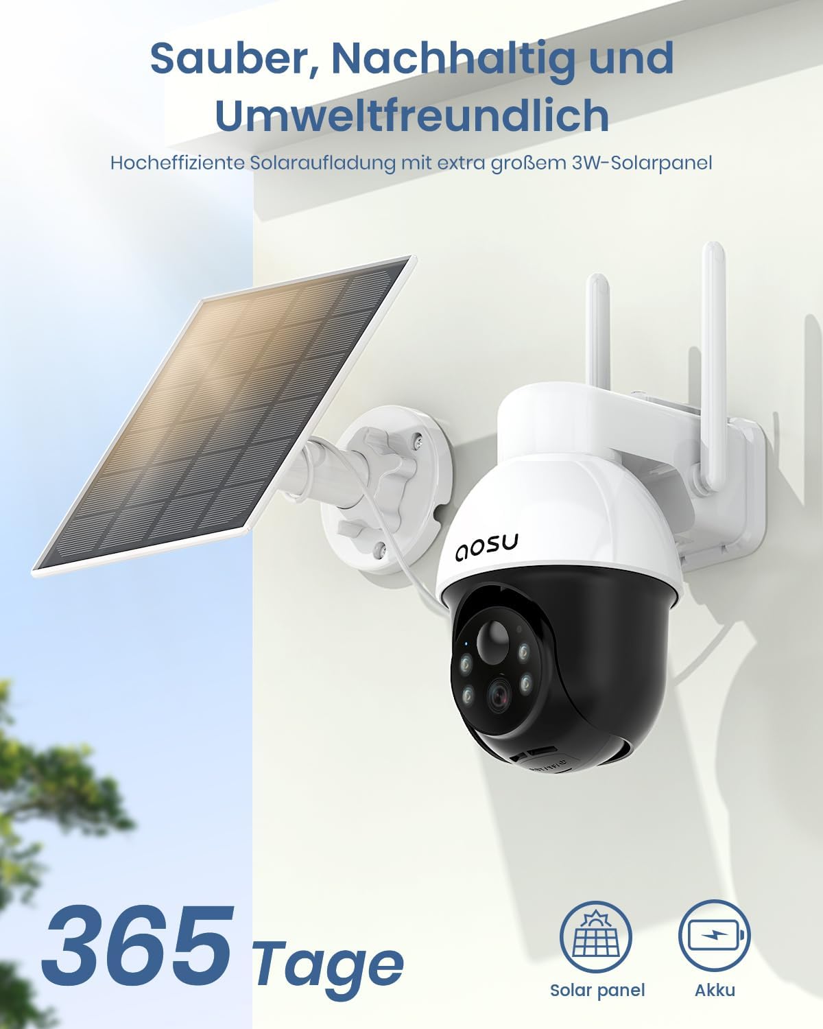 Thumbnail 5 de aosu C9L 2K Überwachungskamera mit Solarpanel
