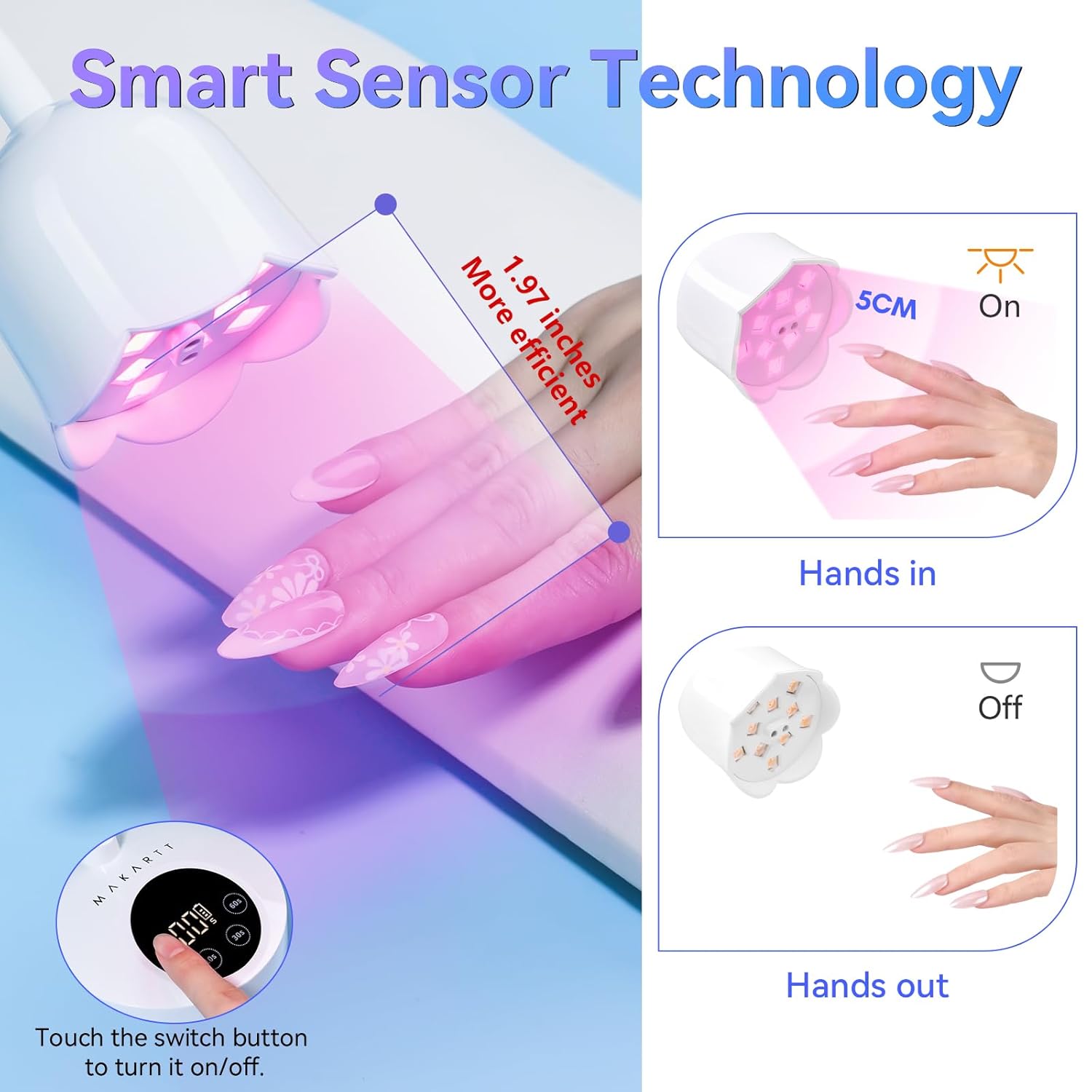 Thumbnail 5 de Makartt UV Nail Lamp 30mW/cmยฒ ๐
