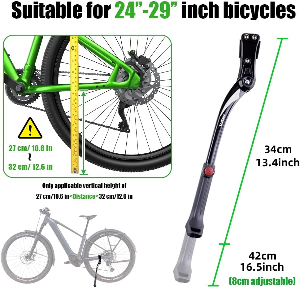 Detalle de RBRL New Alloy Adjustable Rear Side Non-Slip Bike Kickstand (24–29 inch bikes)