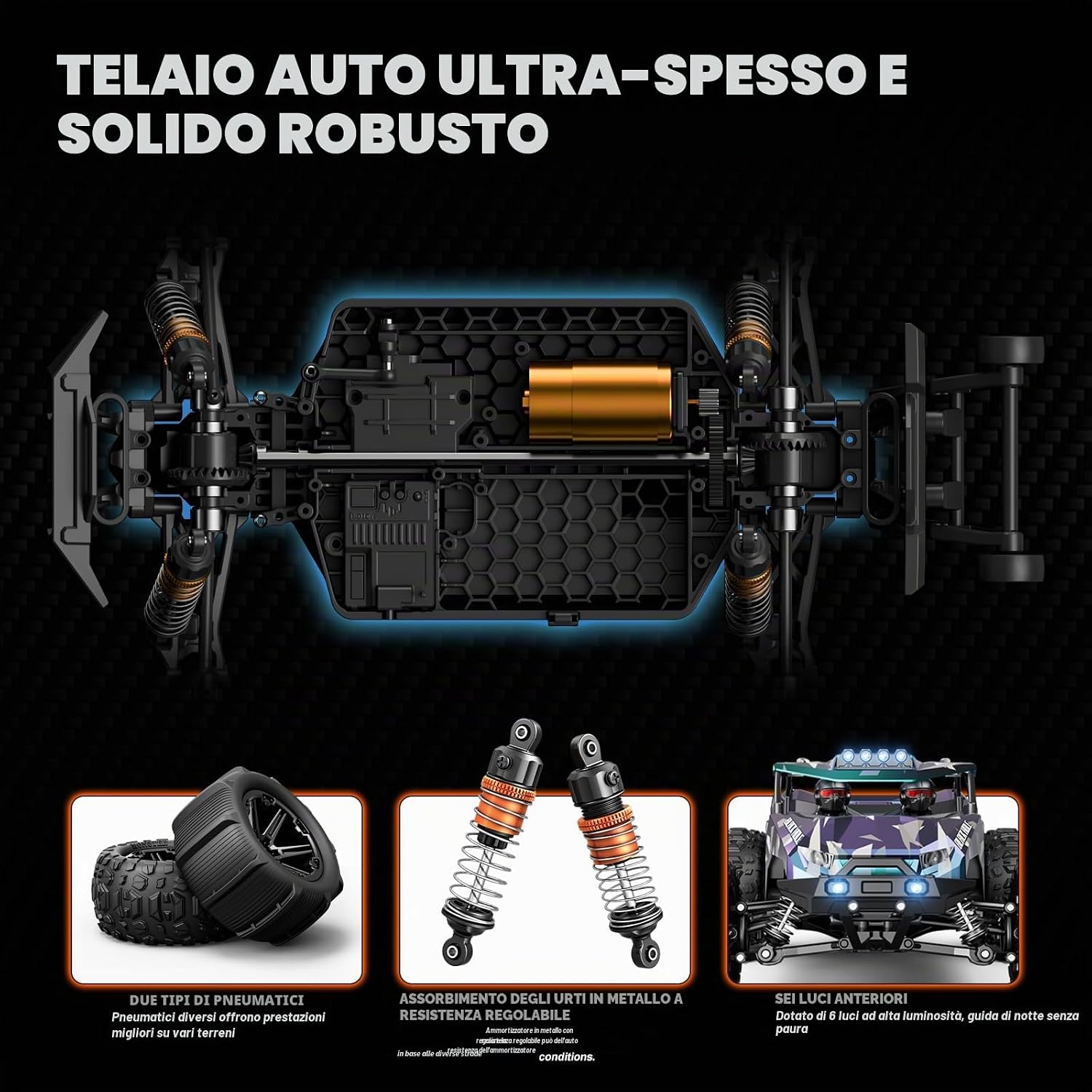 Detalle 2 de Womaqu 1:14 macchina radiocomandata fuoristrada 4x4 40 km/h