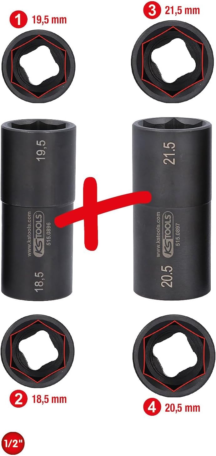 Detalle 2 de KS Tools 515.0895 llaves vaso impacto 1/2" 18,5–21,5 mm