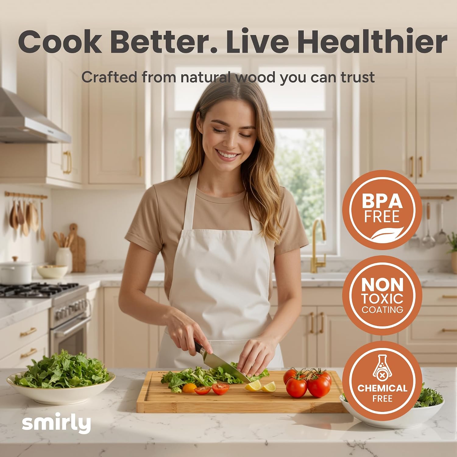 Thumbnail 5 de SMIRLY Bamboo Cutting Board Set with Holder