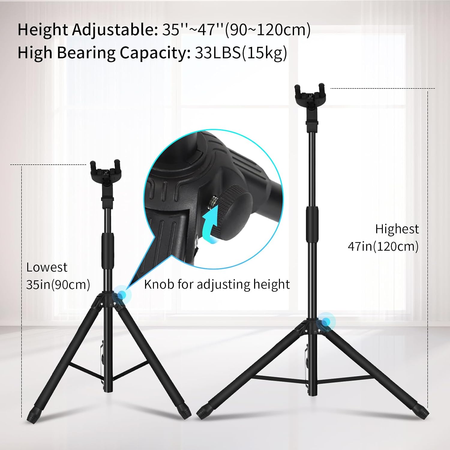Detalle de GUITTO JOYO-GUITTO-GGS06 Guitar Stand with Auto-Lock, Adjustable, Foldable