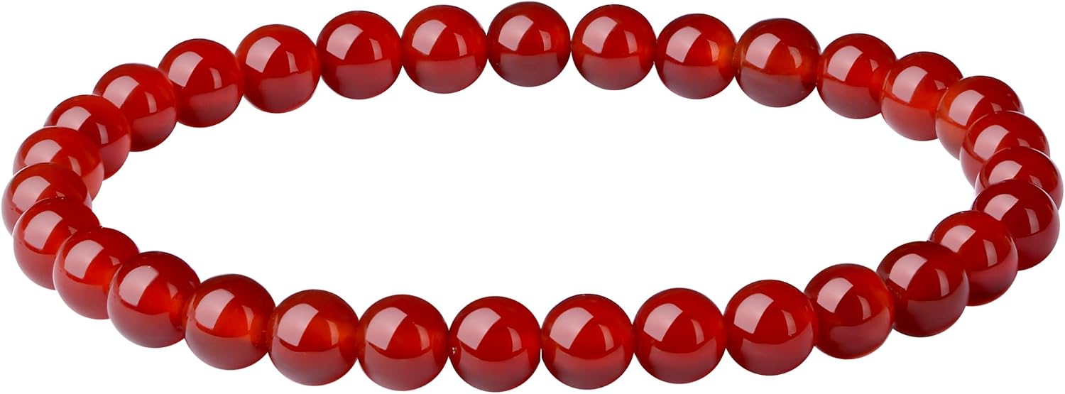 Thumbnail 6 de QINJIEJIE Naturstein Armband 4/6 mm – Karneol Glücksarmband aus echten Edelsteinen