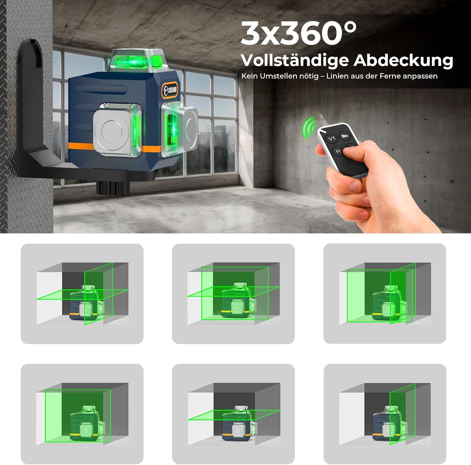 Thumbnail 1 de CIGMAN Kreuzlinienlaser CM701T 360° Grün