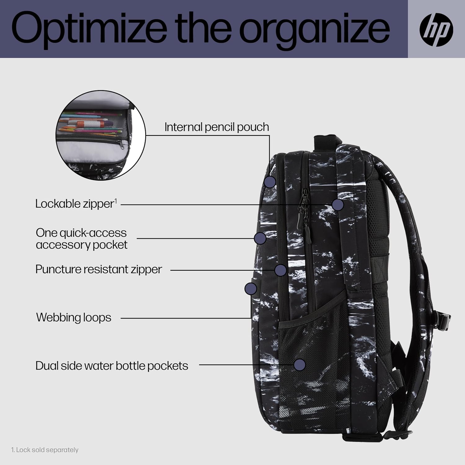 Detalle de HP Zaino per Notebook Professionale Multicolore — Unisex, 16,1