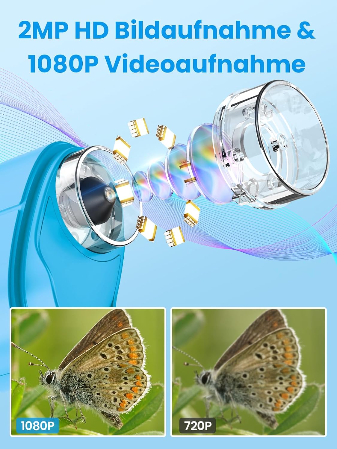 Detalle 2 de Vorth Kindermikroskop 1000× mit 2,4" IPS-Bildschirm