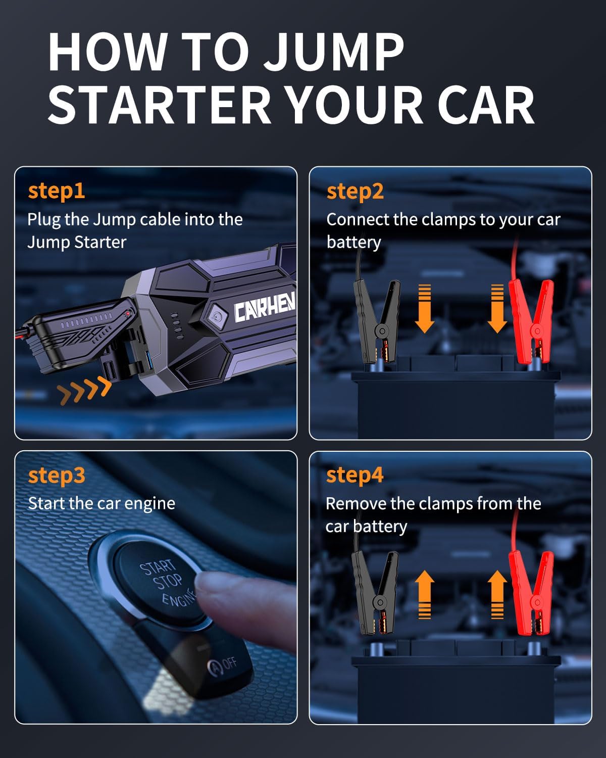 Thumbnail 5 de 4500A Jump Starter Power Pack 12V car booster pack