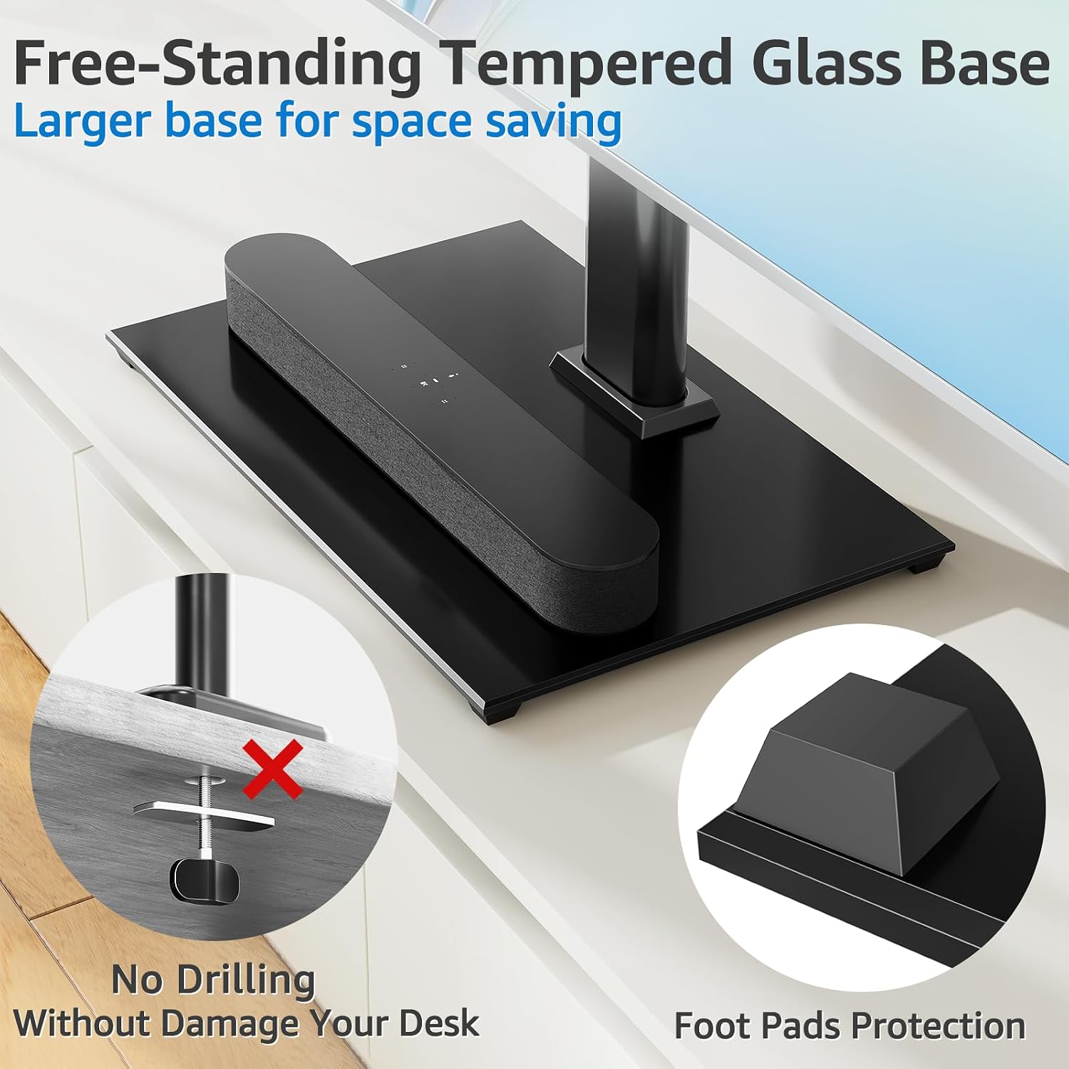 Thumbnail 4 de MOUNTUP Universal TV Stand for 24–60 Inch TVs – Height Adjustable Pedestal, Up to 40kg, VESA 400x400mm