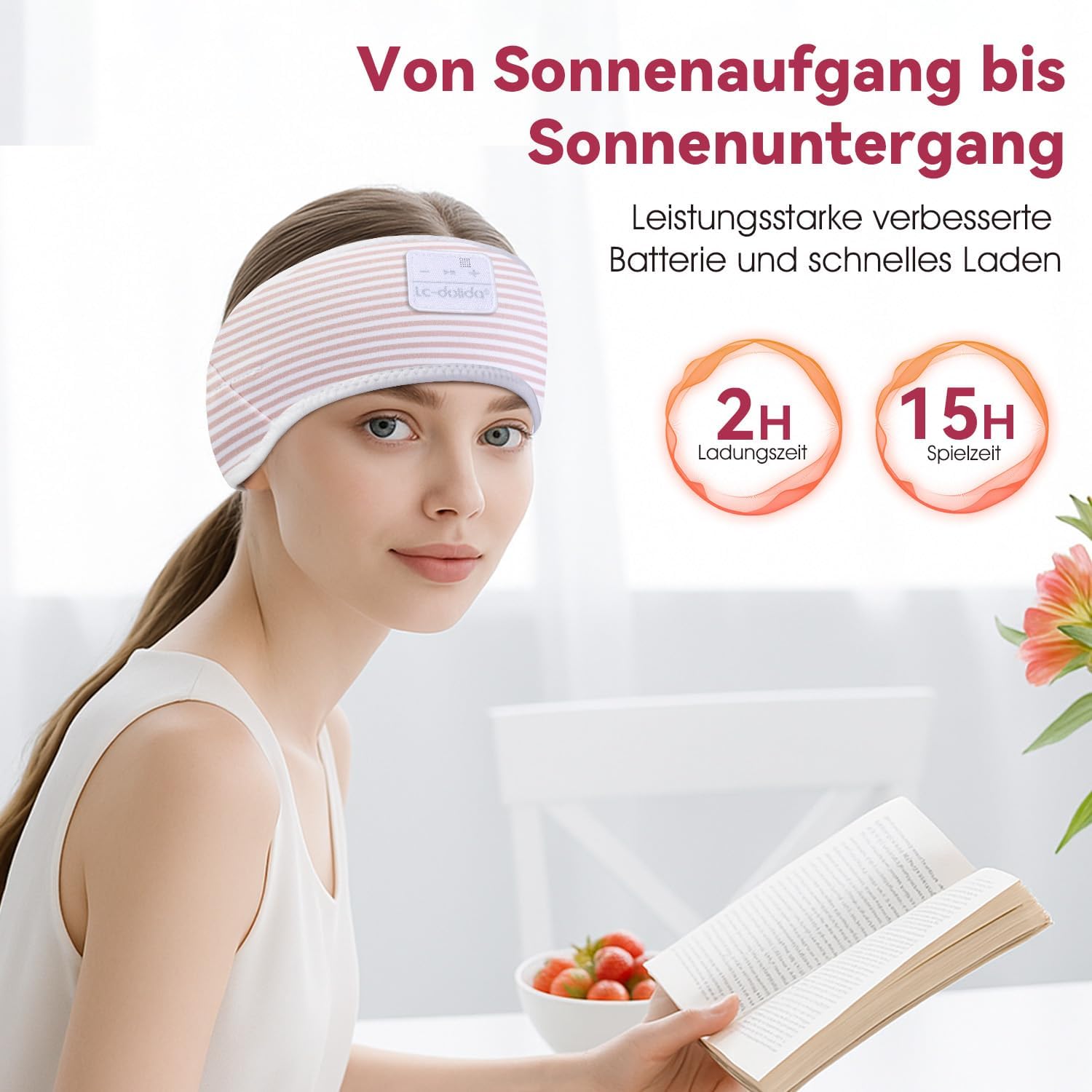 Thumbnail 6 de LC-dolida Schlafkopfhörer Ultra-Soft Bluetooth-Stirnband: 6-in-1 Komfort für Musik, Schlaf & Fitness