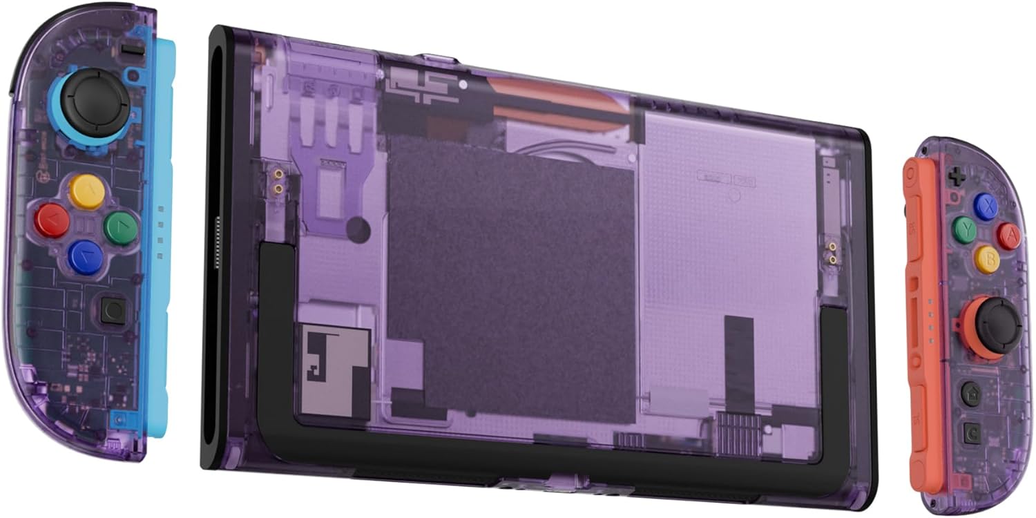 Thumbnail 3 de eXtremeRate DIY-Ersatz Shell Set für Nintendo Switch 2 – Transparent Lila, Joy-Con & Konsole
