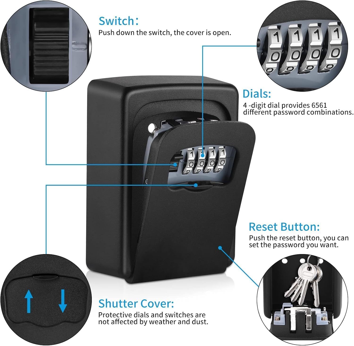 Thumbnail 3 de CDC DIGI 4-Digit Combination LockBox 4-digit key safe 🔐