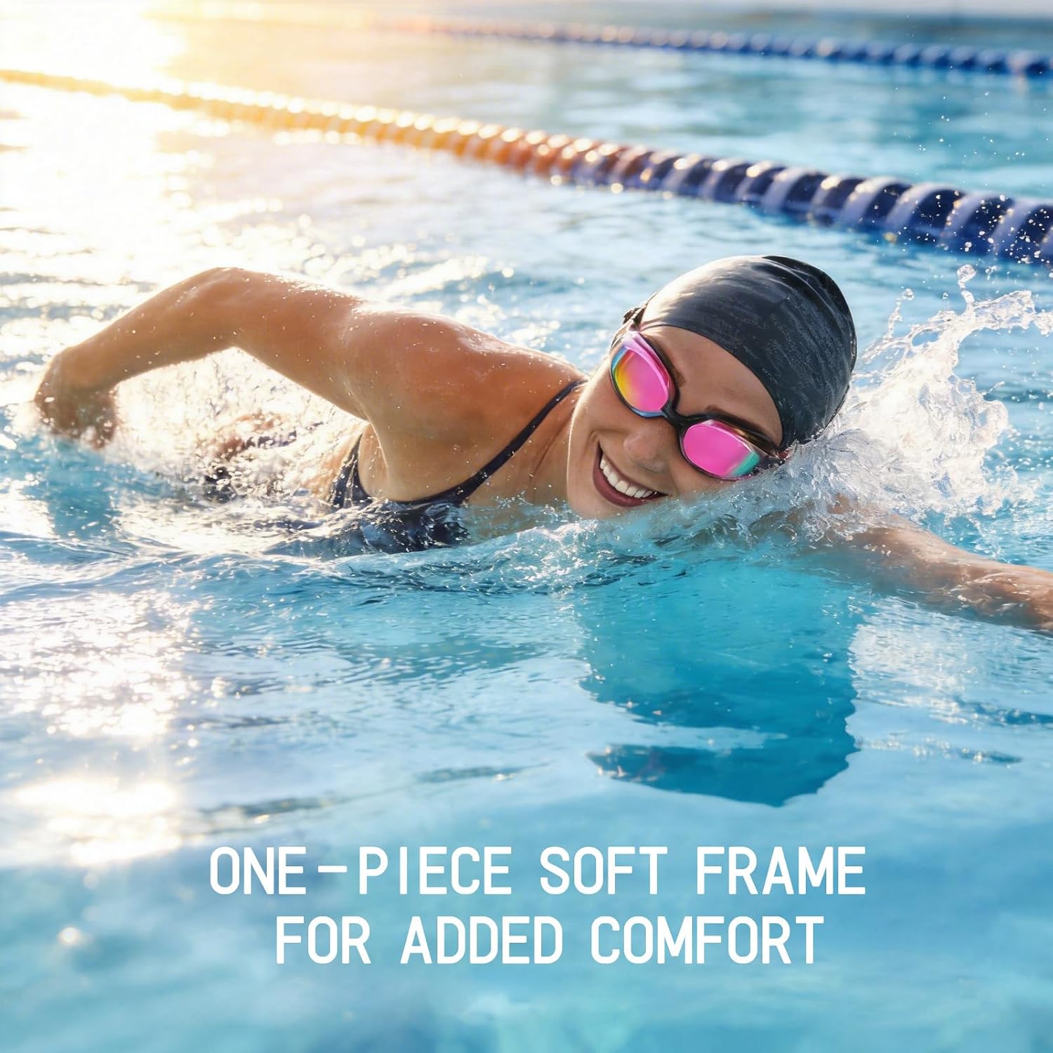 Detalle 2 de Houbobo Swimming Goggles 2 Pack – Anti-Fog, Leak-Proof Goggles for Adults and Teens