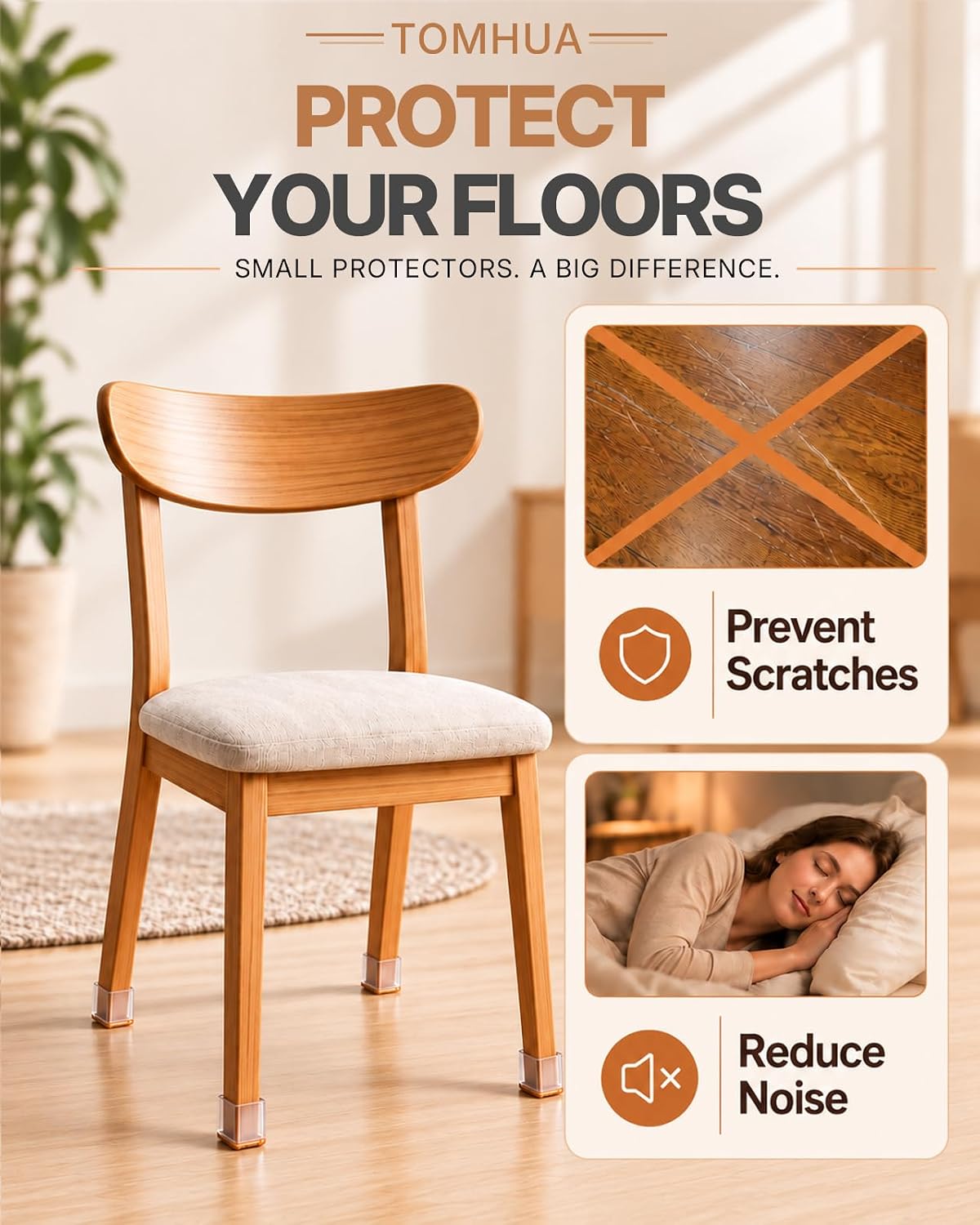 Detalle 2 de Chair Leg Floor Protectors, 1-1/16 to 1-5/8 in.