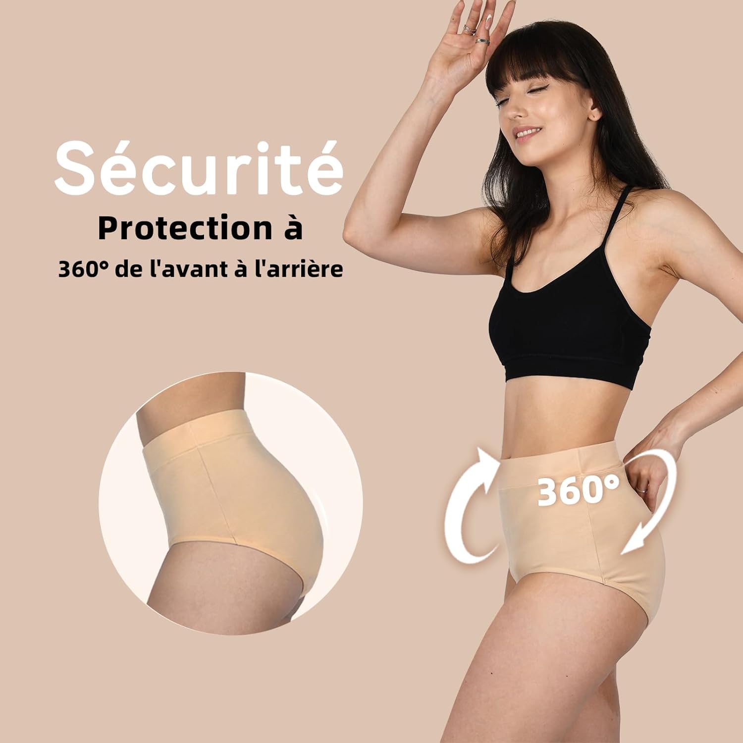 Thumbnail 5 de TIICHOO Culotte menstruelle taille haute à flux trois abondant (lot de 3)