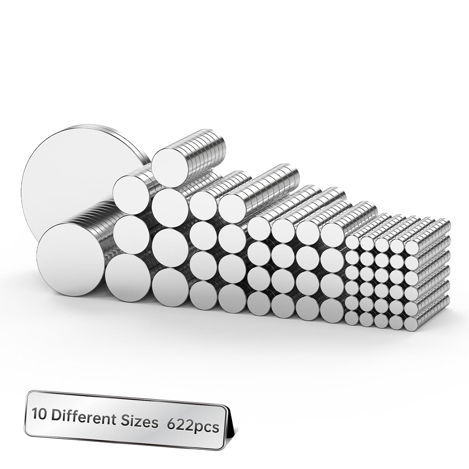 Detalle de AUWHEMITY 622-Piece Neodymium Disc Magnet Set, 10 Sizes