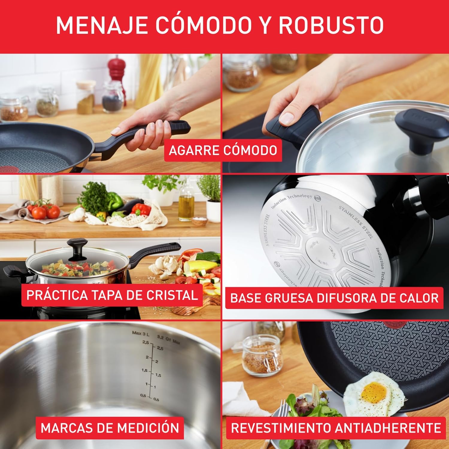 Thumbnail 3 de Tefal Comfort Max - Sartén 26 cm 🍳, antiadherente y apta inducción