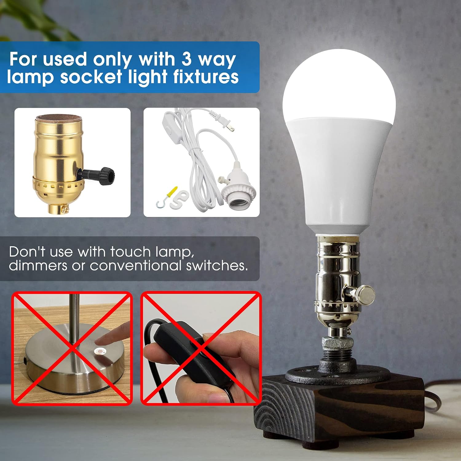 Thumbnail 3 de Briignite 3-Way LED Bulbs, A21 5000K Daylight White, 50/100/150W Equivalent