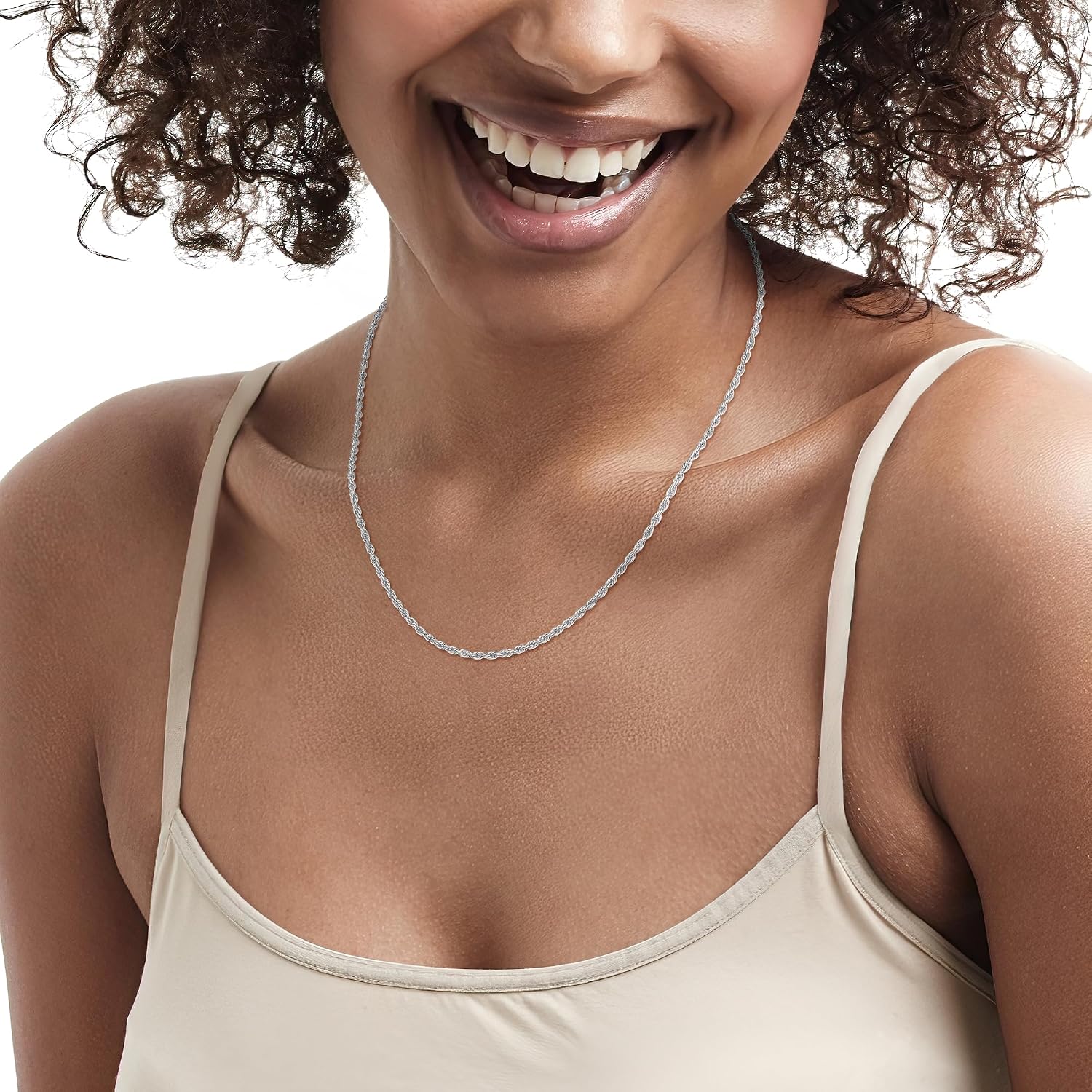 Detalle 1 de Jewlpire Sterling Silver Chain Necklace 1.5mm