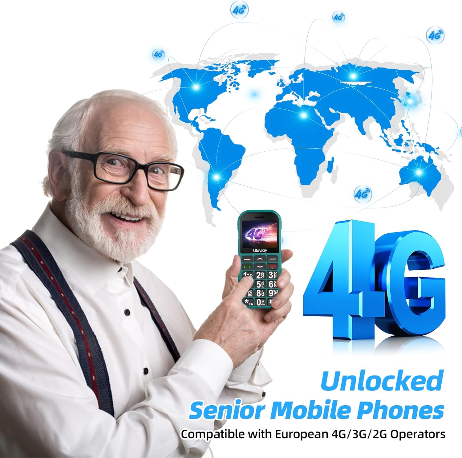Thumbnail 2 de CHAKEYAKE Big Button Mobile Phone for Elderly (T190) – 4G SIM-Free Senior Phone with SOS Button