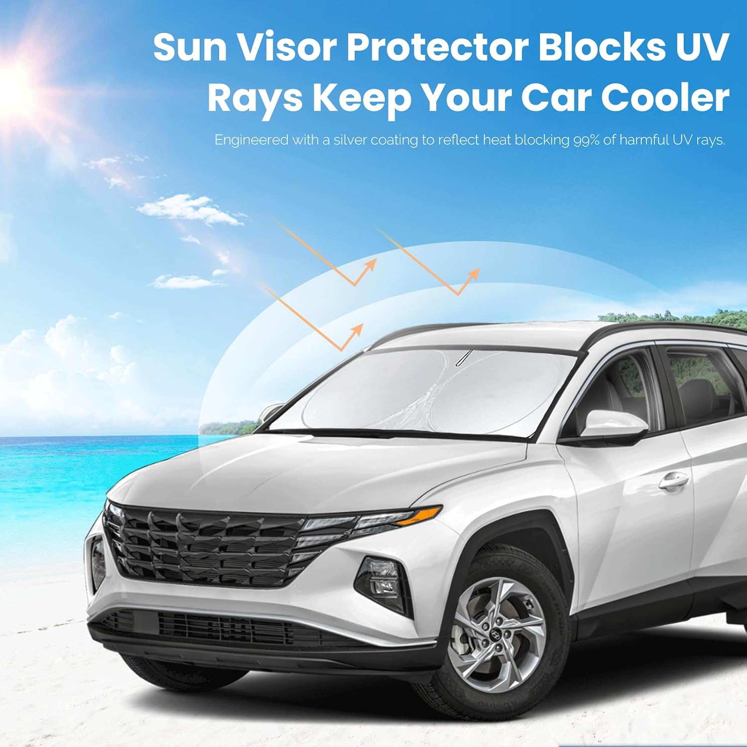Thumbnail 4 de Custom-Fit Front Windshield Sunshade for Hyundai Tucson (2022–2026) by INSAUTO