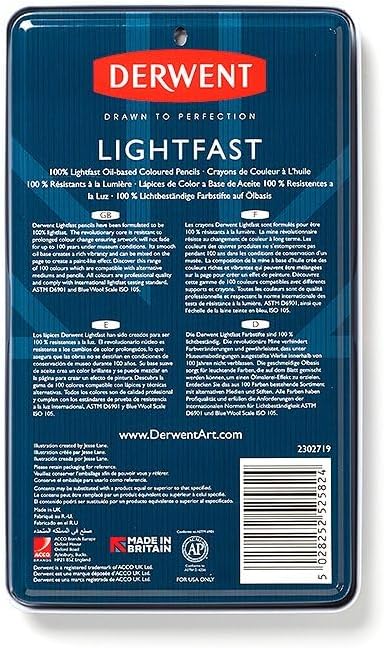 Detalle de Derwent Lightfast Buntstifte 12er Set 🎨