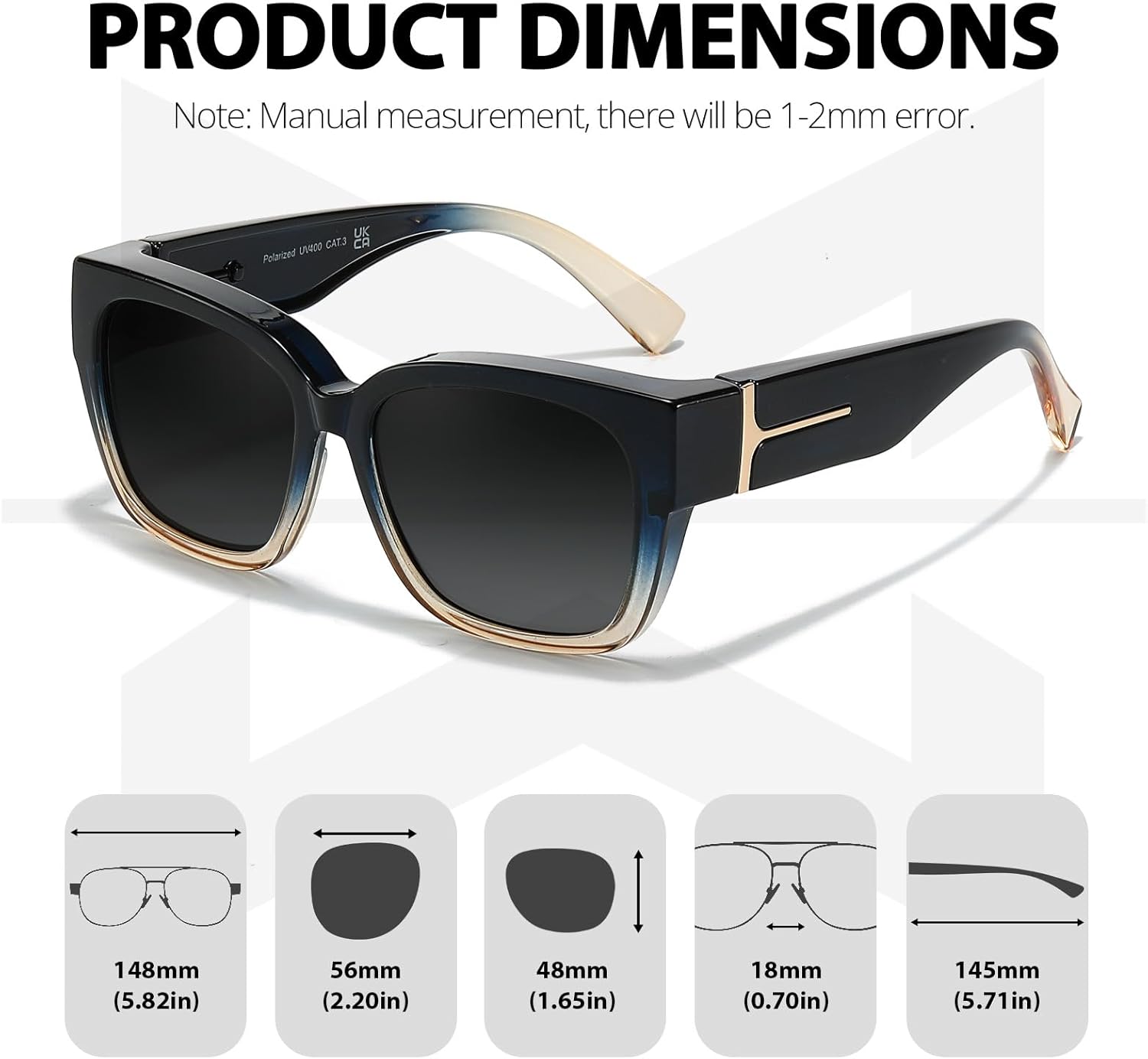 Thumbnail 6 de Myiaur 2 Pack Over Glasses Sunglasses for Women – Polarised Oversized UV400, Driving & Outdoor