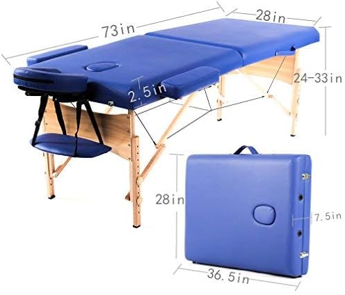 Thumbnail 6 de BestMassage Portable Massage Table, Blue, Adjustable Height, Folding Design