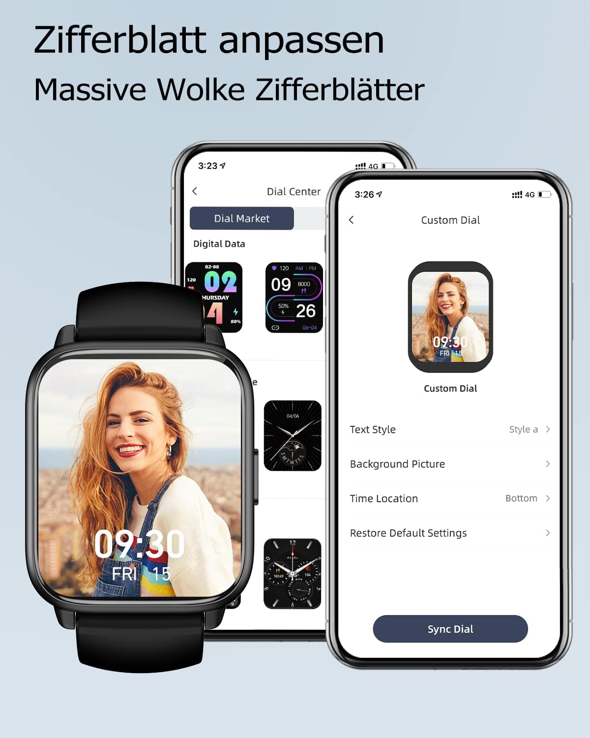 Detalle 2 de RUIMEN Smartwatch Fitnessuhr mit SpO2- und Pulsmessung
