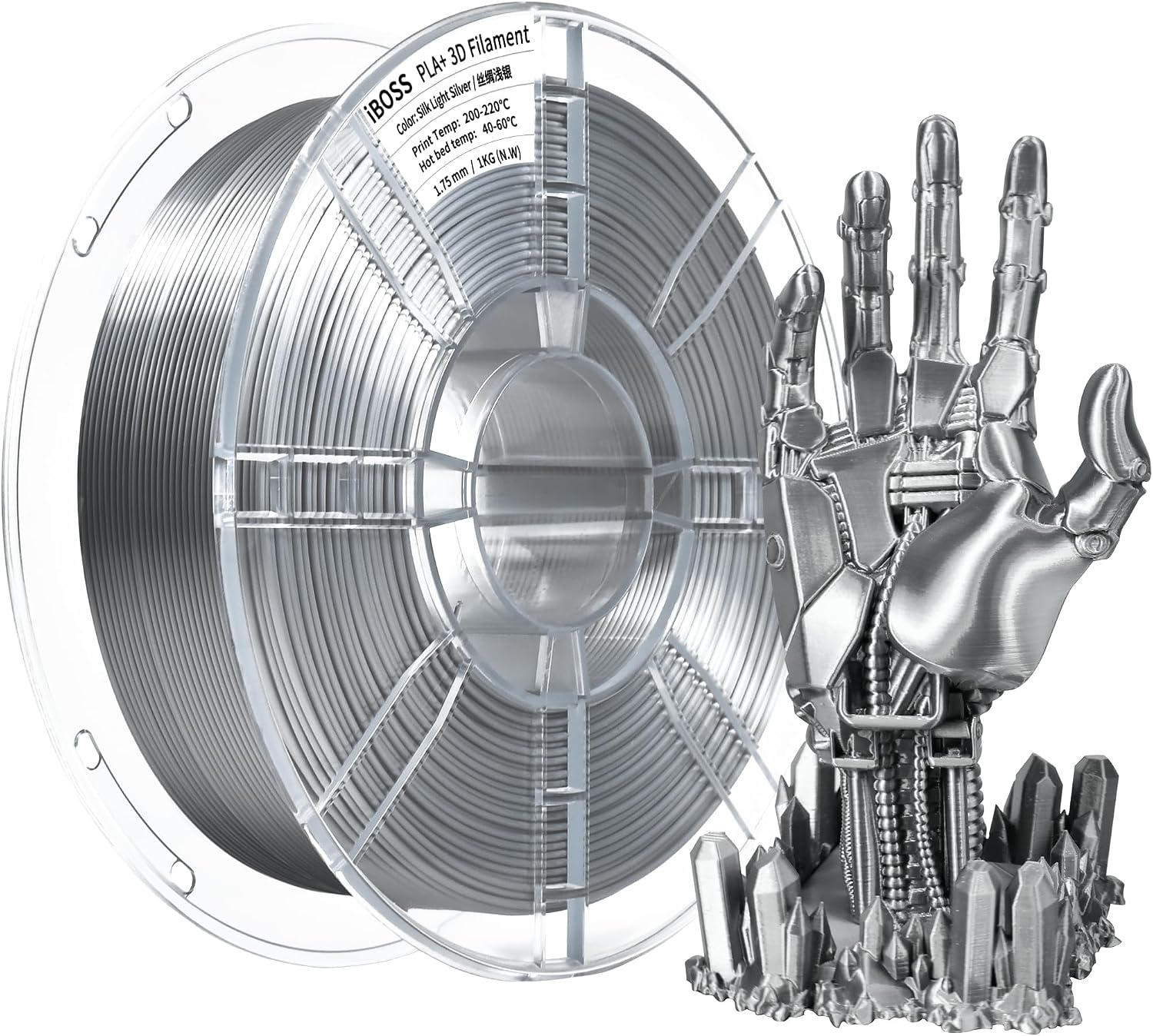 Thumbnail 6 de iBOSS PLA+ 1,75 mm 3D-filament, svart, 1 kg med ±0,02 mm tolerans