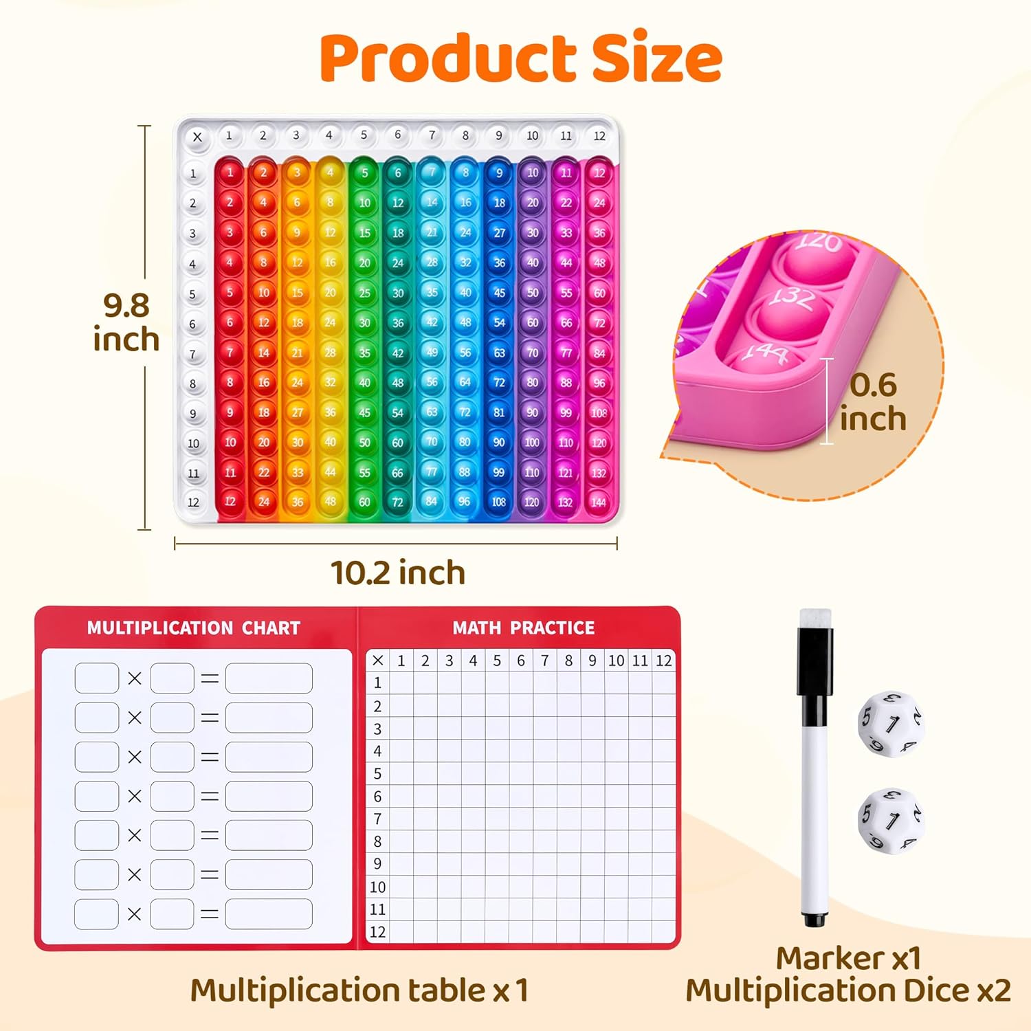 Thumbnail 6 de JoyCat Multiplication Chart 9.8 x 10.2in fidget toy