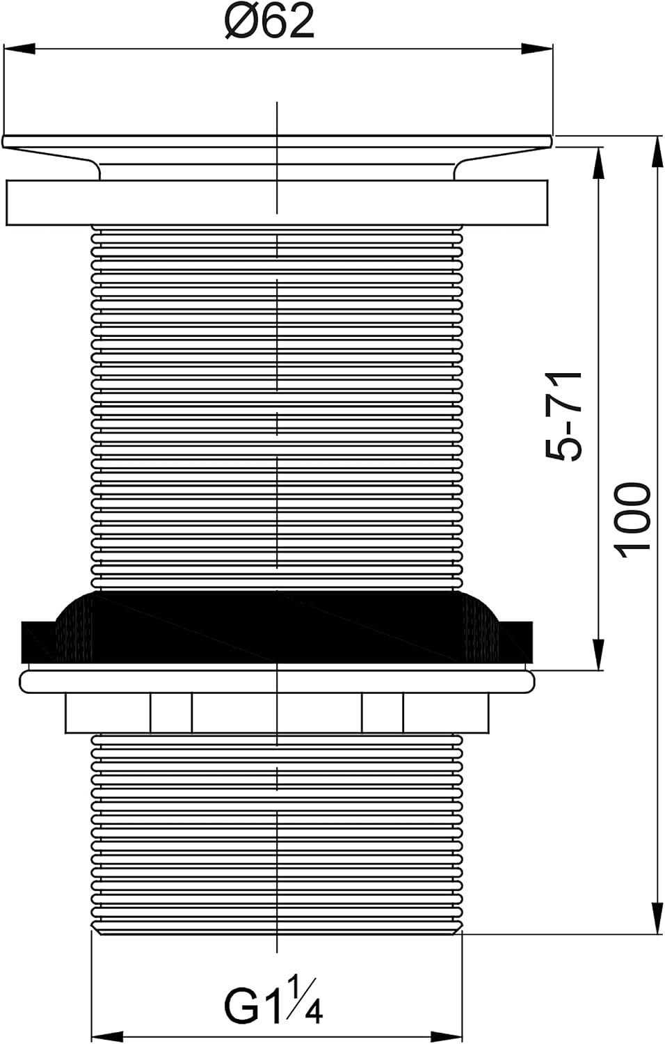 Detalle de Wirquin 30723391 bonde de lavabo design en laiton chromé, sans corps de bonde