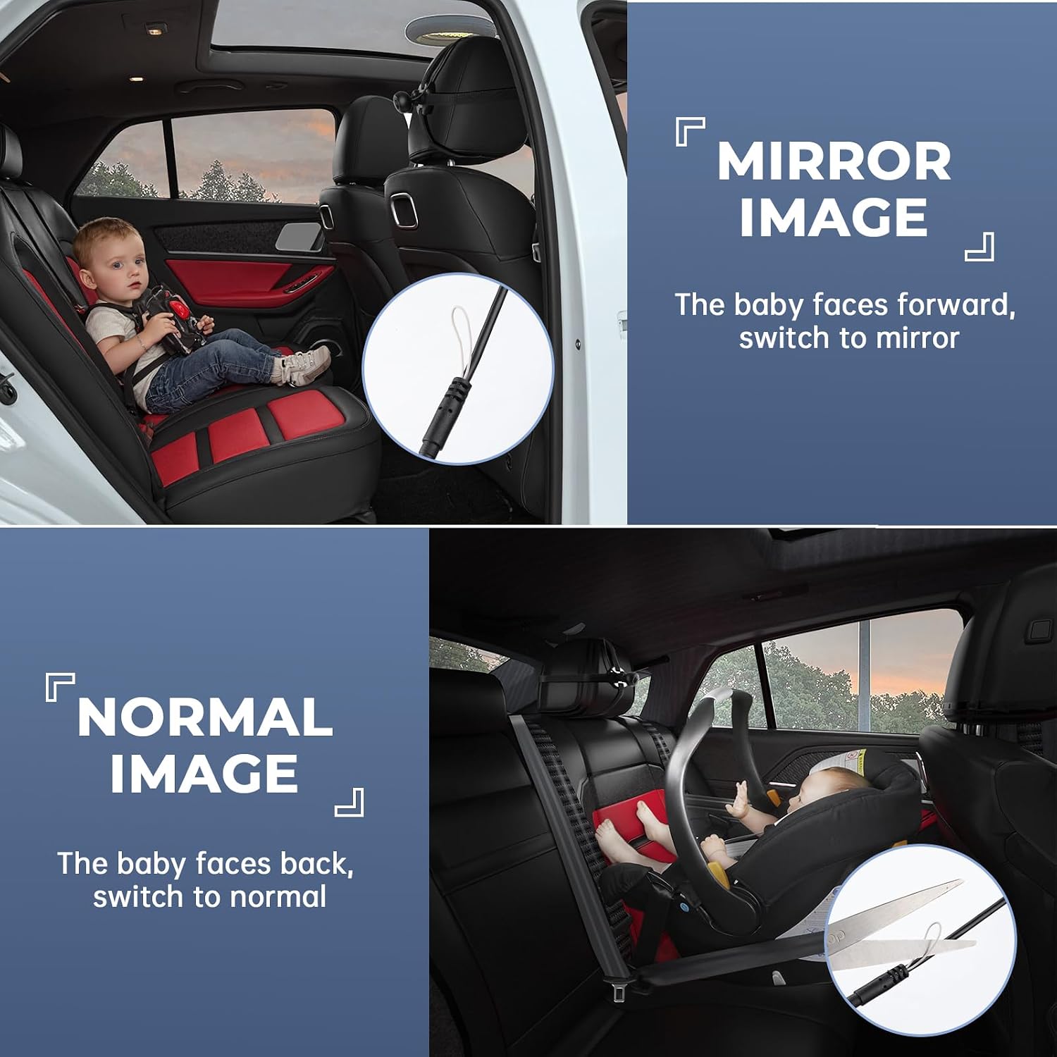 Detalle 2 de GEARCELL Baby Car Camera HD 1080P 4.3" display