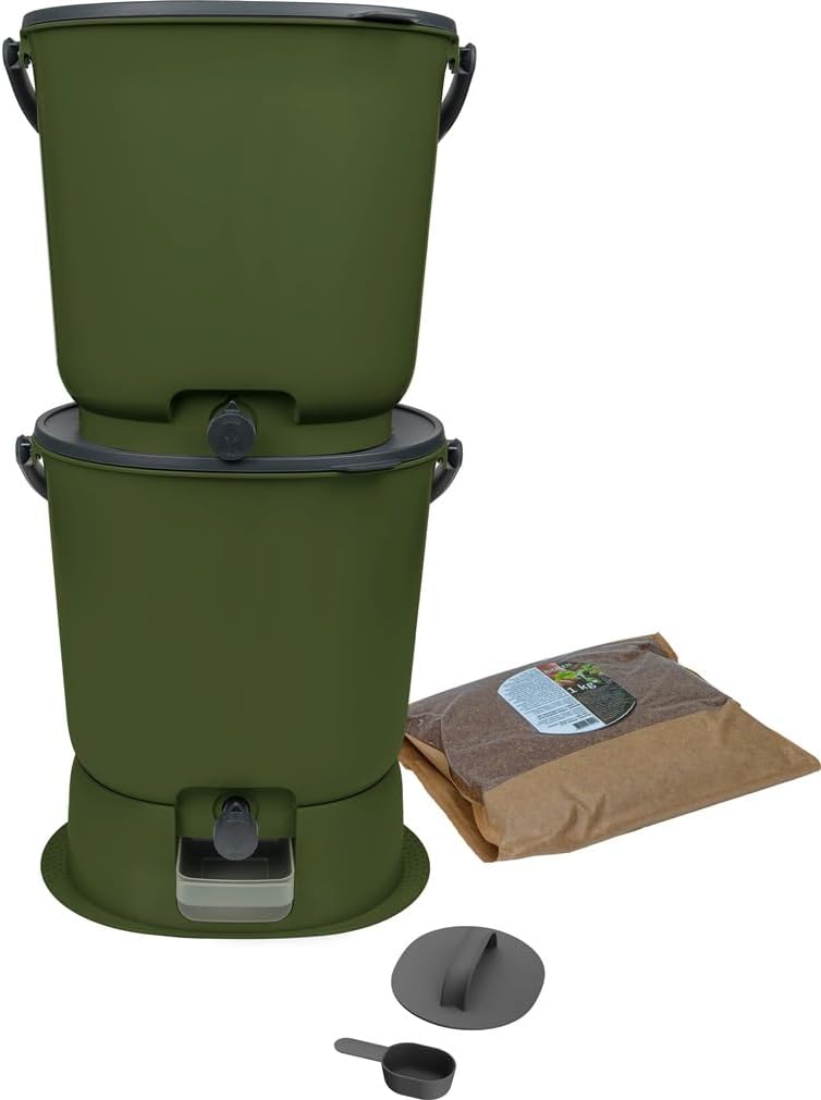 Detalle de Skaza Bokashi Organko Essential – zestaw 2 kompostowników kuchennych 15,3 l