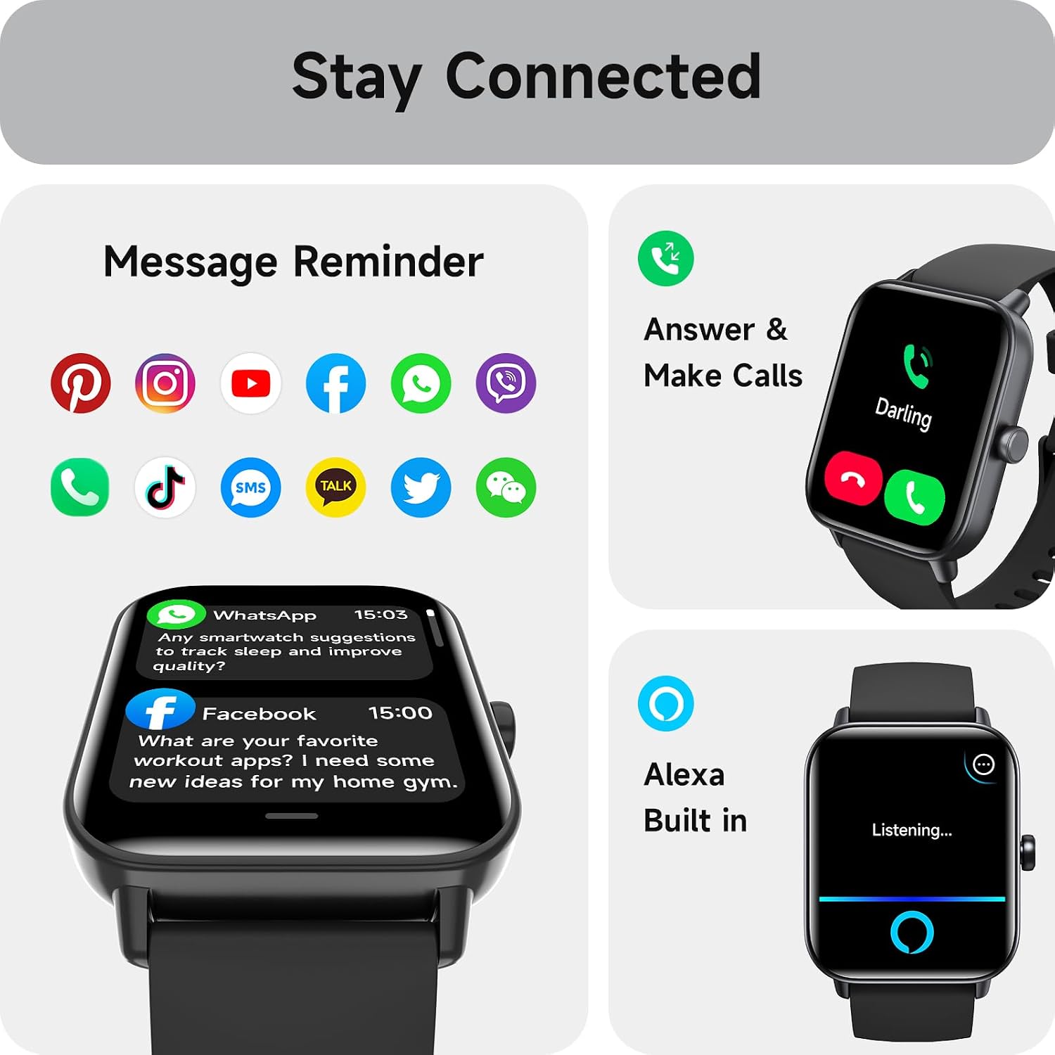 Thumbnail 2 de AEAC Smart Watch for Men 1.8 AI Alexa Built-in