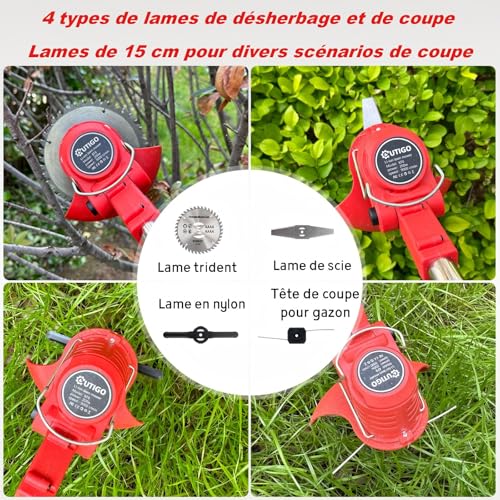 Detalle de OUTIGO Débroussailleuse Électrique sans Fil avec 2 Batteries et Accessoires Complets
