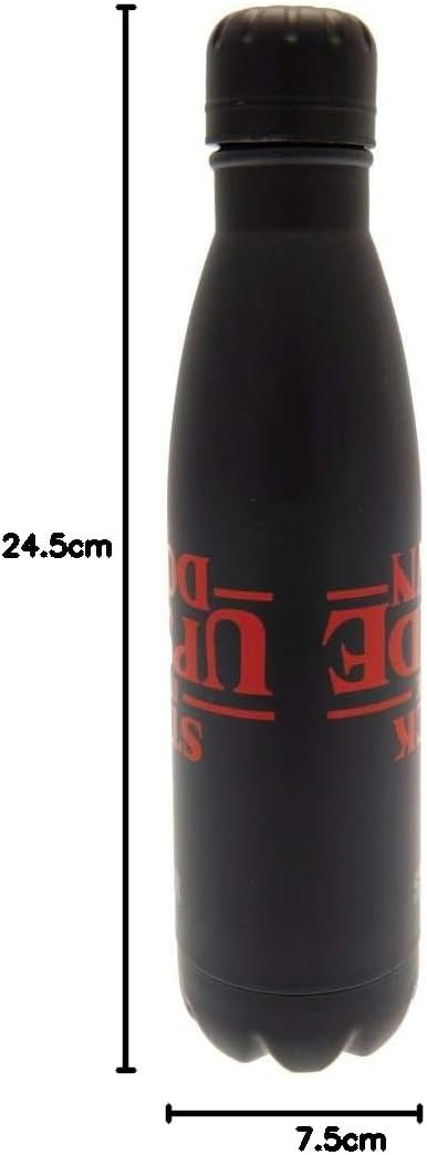 Detalle 2 de Stranger Things MDB25388 Gourde Métallique 500 ml — Noir et Rouge