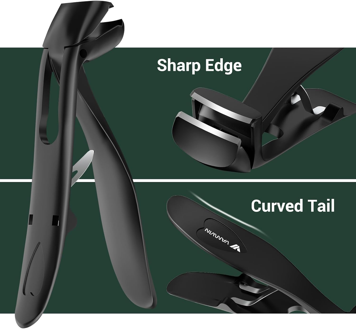 Detalle 2 de VANWIN Angled Head Nail Clippers for Seniors – Ergonomic Toenail Clipper with Catcher
