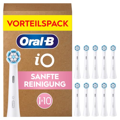 Oral-B iO Aufsteckbürsten Sanfte Reinigung, Weiß, 10 Stück – zuverlässig sanfte Pflege für dein iO-System