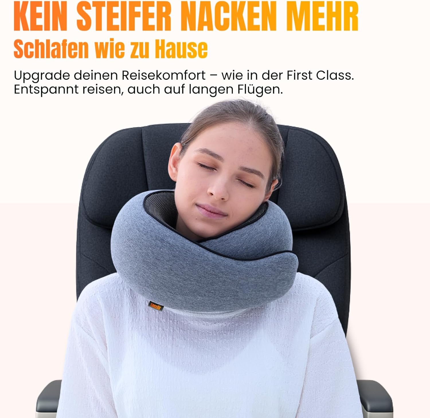 Thumbnail 2 de LOEXAIR Nackenkissen Flugzeug – 100% Baumwolle, Memory-Schaum & komplettes Reiseset
