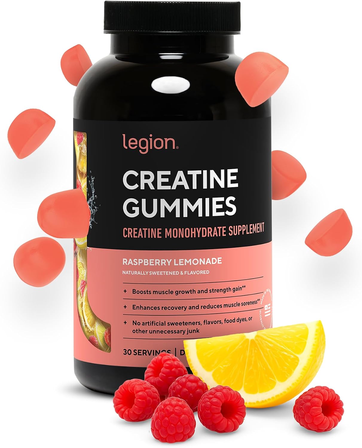 Detalle de Legion Creatine Gummies, Raspberry Lemonade, 5g Creatine Monohydrate