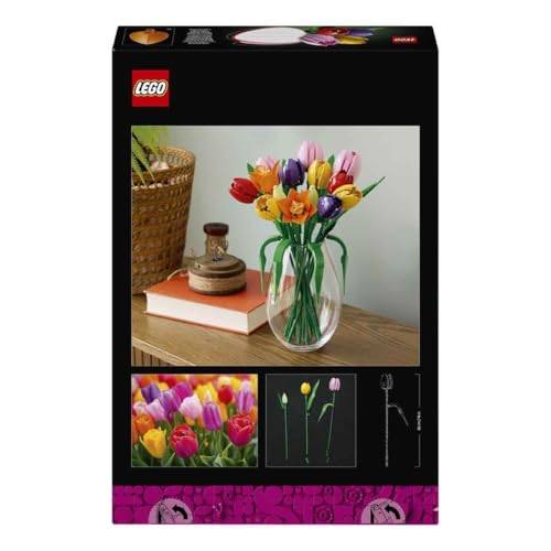 Detalle 2 de LEGO Botanicals Ramo de Tulipanes 11501: kit de construcción floral para regalo del Día de la Madre